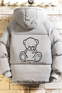 MY16174-P100 加厚加绒连帽衣男大码服男面包服男 砖墙挂拍图片