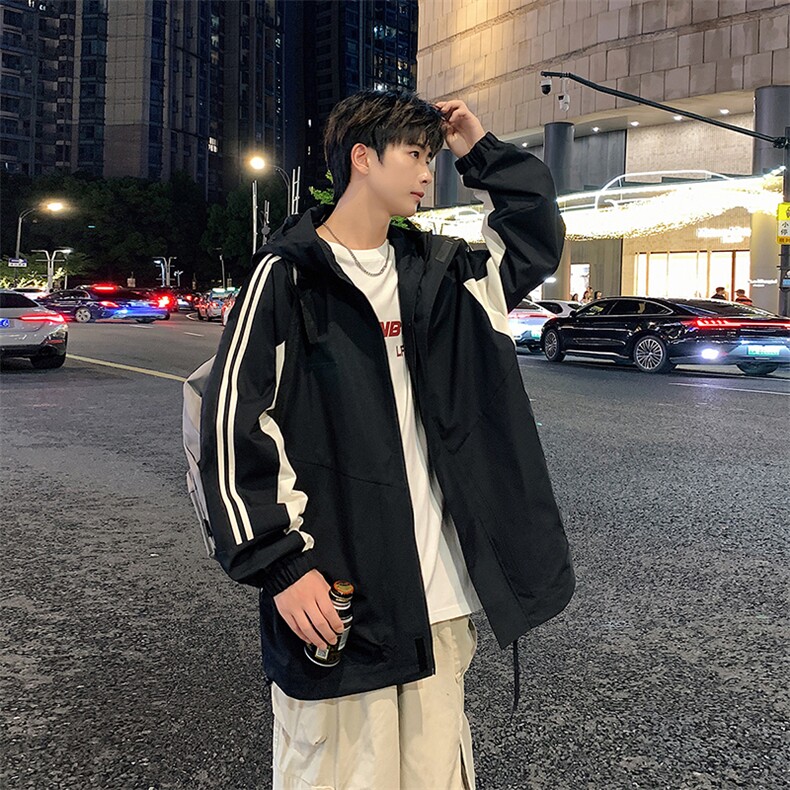 秋季新款二开宽松夹克男撞色三防冲锋衣外套DSA157B-JK7832-特P75图片