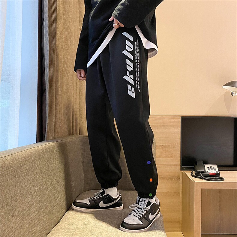 排扣束脚裤男,男装休闲裤,电商A417A