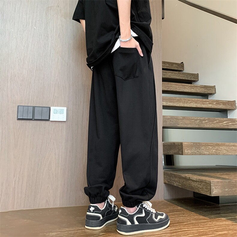 2025春夏款港风宽松设计感休闲百搭束脚卫裤休闲裤K24115-P40,男装休闲裤,星座717