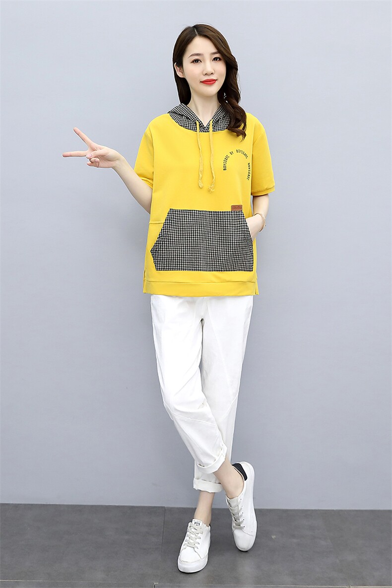 时尚运动套装2024新款夏款年轻妈妈品牌太洋气减龄休闲两件套,女装套装/套裙,一安秀