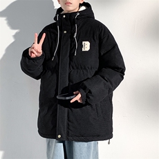 冬季青少年灯芯绒连帽棉衣潮牌羊羔毛加绒加厚棉服外套5305-P85，男装棉衣，电商B306