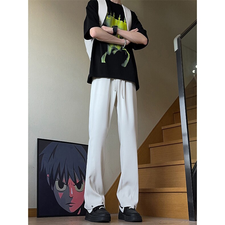 美式高街hiphop冰丝铆钉微喇休闲裤货号K2426P55,男装休闲裤,电商A063
