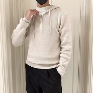 织连帽卫衣新款韩版男秋冬季潮流休闲修身加厚保暖长袖毛衣S606图片