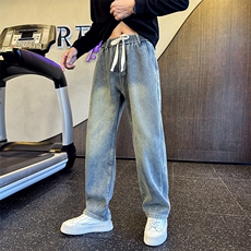 加绒牛仔裤秋冬新款男士直筒弯刀裤牛仔长裤直筒裤901N39加绒P68，男装牛仔裤，星座901