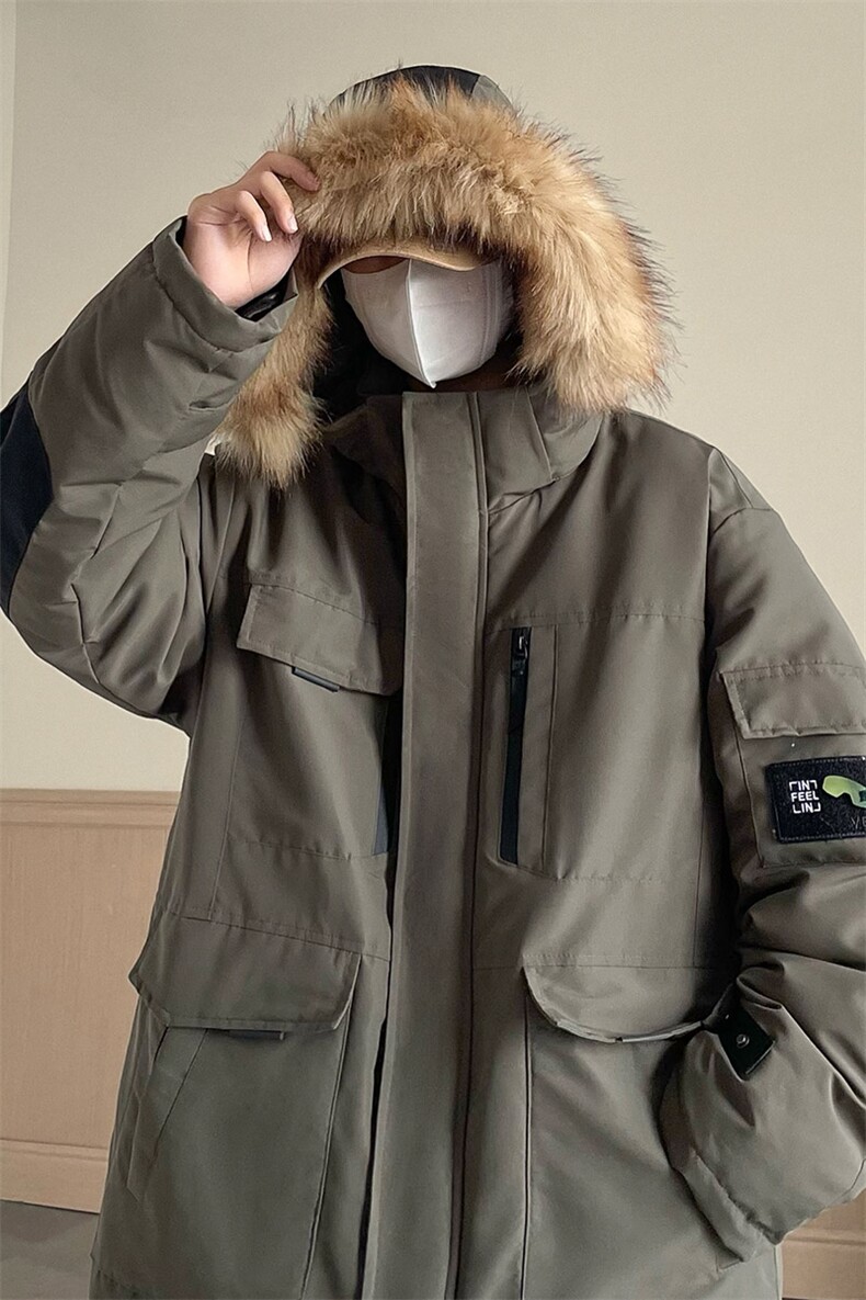 港风2026新品冬季宽松棉服派克服毛领冬装加厚外套D010-P145,男装棉衣,星座717