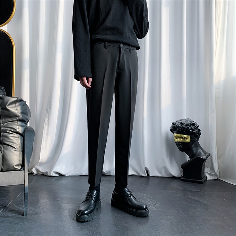 新款西装裤男直筒修身坠感休闲小西裤韩版百搭中性裤子xk880-p38，男装西裤，星座1008