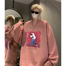 抖音得物供货提供视频秋冬重磅美式麂皮绒圆领卫衣JY333，男装卫衣，电商A486