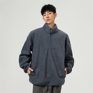 秋冬重磅加厚摇粒绒复合半拉链卫衣 W875特P58控98图片