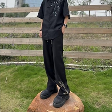 男新款青少年休闲新中式刺绣西裤KK84P38，男装西裤，星座1116-2