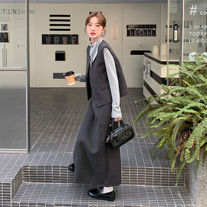 6873-数据款呢料三件套P195K298,女装套装/套裙,2D034