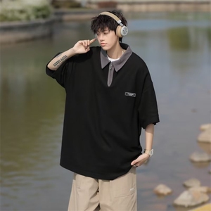 cityboy短袖polo衫潮牌潮流半袖男女半拉链美式复古T恤PL607-P30图片