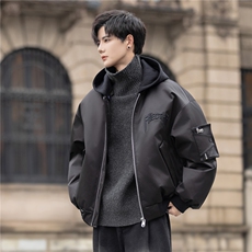 连帽休闲男士白鸭绒羽绒服加厚冬男装外套潮面包服9133-P378控758，男装羽绒服，电商A355（原A415）