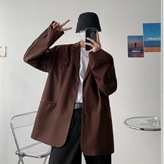 秋季新款小西装男士日系港风宽松潮流帅气西服外套上衣XF09P75，男装西服套装，电商D325