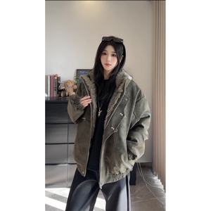 金属飞机扣座山加厚棉服夹克外套 2330 P115图片