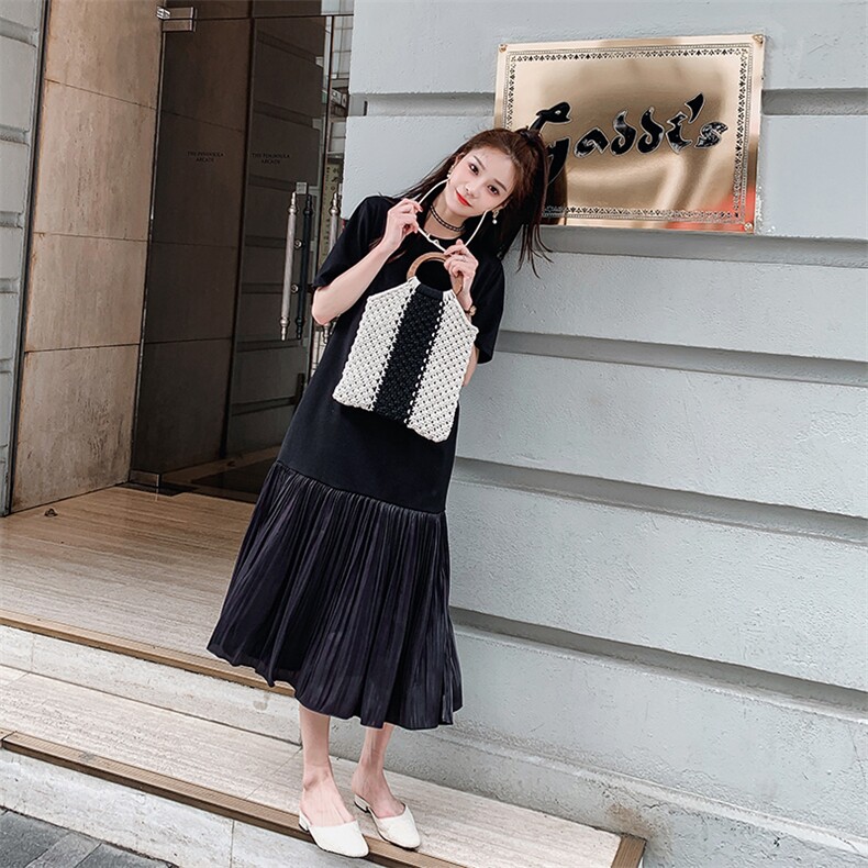 已出货下摆拼接连衣裙8605-A07,女装连衣裙,浙宝225