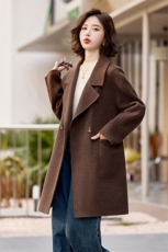 24年双面羊毛大衣女秋冬一手长新款气质百搭中款显瘦100%羊毛外套，女装双面呢大衣，小荷流