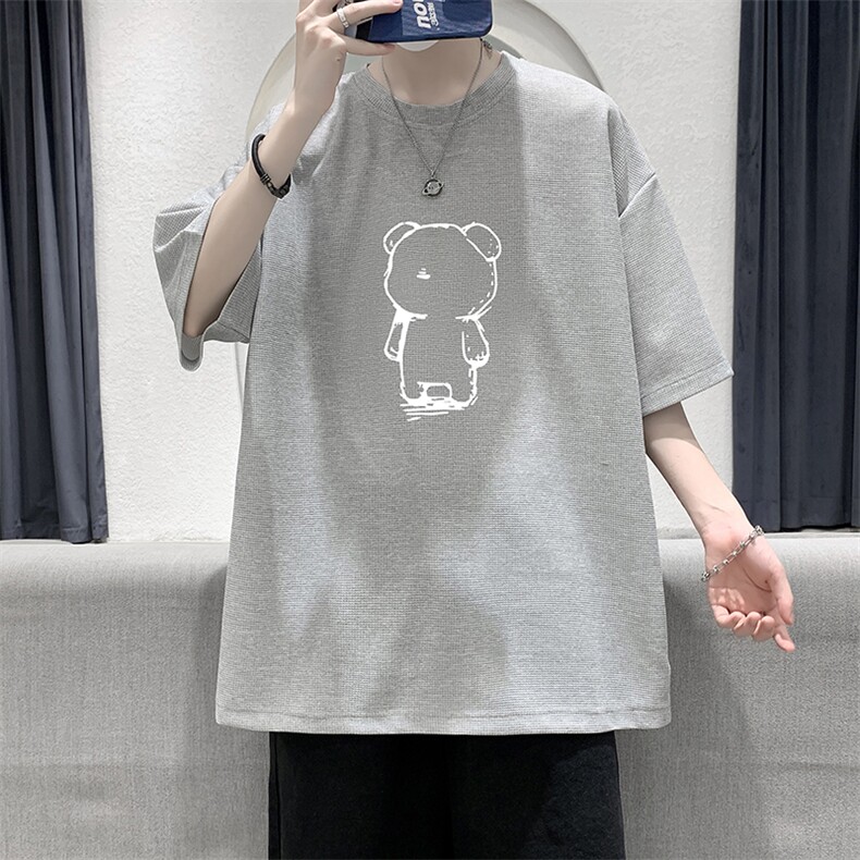 华夫格t恤男短袖男大码五分袖大皂风HT73339-P22,男装T恤,电商A040