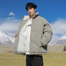 抖音直播连帽棉衣假两件加厚棉袄情侣款百搭面包服MY111-P65，男装棉衣，星座1402-1