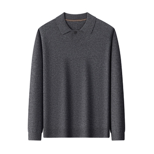 2025秋冬百搭时尚简约polo领长袖男士羊绒打底衫，男装羊绒套衫，美创羊绒