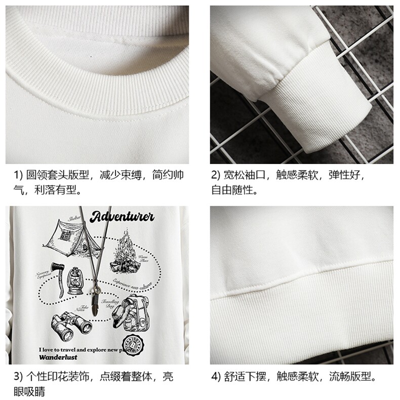 S6336-P28加绒款-P33秋季圆领卫衣男大码韩版宽松长袖外套网格,女装短外套,电商A040A