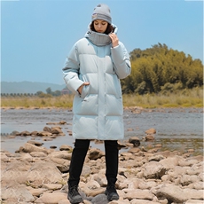 跑量大货中长款连帽鹅绒情侣羽绒服保暖纯色加厚上衣801p260，男装羽绒服，星座1602B（原101B-1）