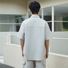 休闲套装男夏季薄款衬衫男士短袖短裤两件套衬衣帅气3388-P70，男装休闲套装，电商A355（原A415）