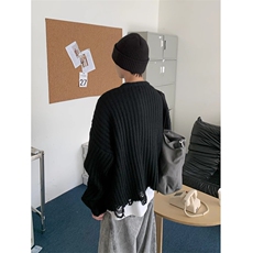 网图有货秋冬粗针织短款破会流苏百搭针织衫毛衣男女MY553-P55，男装针织衫/毛衣，星座1505