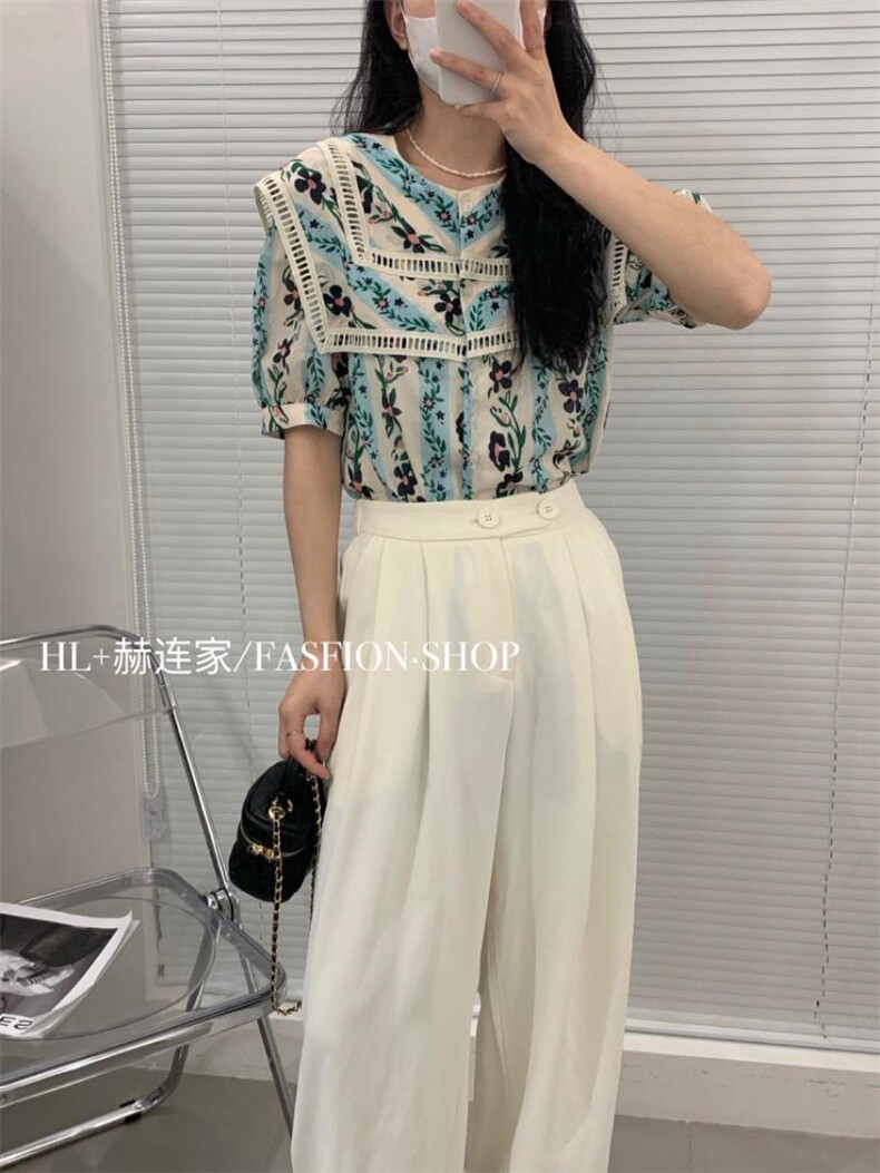 2022夏季新款韩版印花衬衫，女装衬衫，HL+