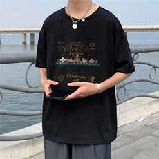 1港风印花情侣日系风潮大码M-5XL短袖T恤男DT7652P25控38，男装T恤，星座226-2