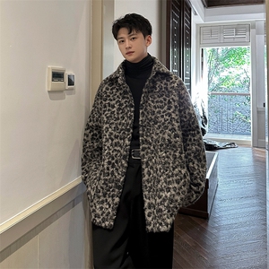 秋冬新款豹纹潮男时尚单品夹克外套男 A071-1008-P75图片