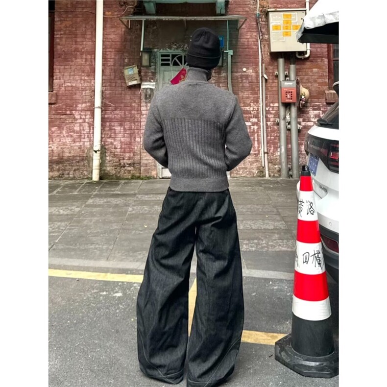 586-P58时尚潮流百搭简约ins文艺开衫毛衣新款日系原宿气质,男装针织衫/毛衣,电商B323A