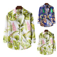 2023新品长袖衬衫WISH夏威夷花衬衫1810-CS25-P35，男装衬衫，星座1502