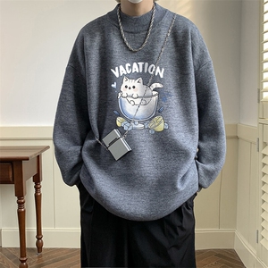半高领毛衣男大码胖子针织衫毛线衣 M18408-P45 加绒款-P65图片