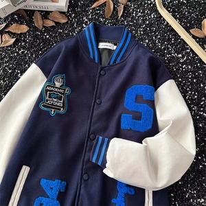 美式高街Sup25周年棒球服刺绣夹克男女vibe风修身短外套W6601-P69图片
