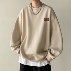 圆领卫衣男士春秋季2025新款美式高街重磅加绒休闲上衣服男款，男装卫衣，星座1210-1