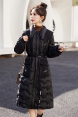 现货！！爆！！2023设计款气质收腰翻领长款羽绒服白鸭绒外套，女装羽绒服，半夏