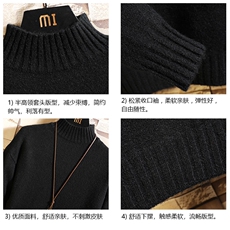 M18099-P45加绒款-P65半高领毛衣男士大码针织衫男毛线衣男线衫，男装针织衫/毛衣，电商A040A
