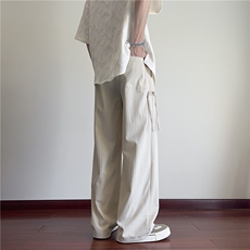 新中式国风裤子男夏季薄款国潮盘扣佛系禅意直筒宽松棉麻休闲裤子，男装休闲裤，电商B315