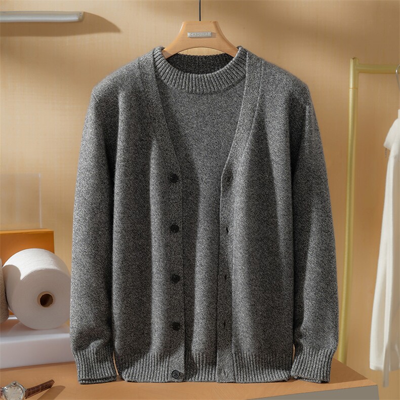 2025秋冬百搭时尚简约套装羊绒男士，男装羊绒套衫，澳坤羊绒