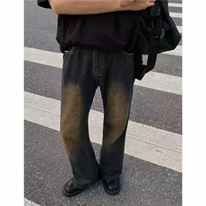 1506A/G6110/P39抽绳潮流复古水洗美式做旧宽松阔腿直筒，男装休闲裤，星座1506A