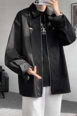 现货小众设计立体压褶金属解构阔款外套衬衫机车美式潮流衬衫P55，男装衬衫，电商B319