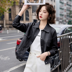 短款皮衣外套女春秋2025新款小个子酷飒气质休闲洋气PU皮夹克上衣图片