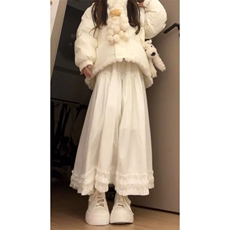 1506A/G78560/P92可爱奶油蓝可爱兔子毛球花边连帽棉服，男装棉衣，星座1506A