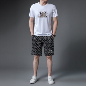 中老年运动套装男夏季两件套2023新款中年短袖T恤休闲夏装运动服图片