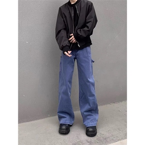 1506-1/KNZ231/p72重磅法工破坏牛仔工装长裤休闲牛仔裤图片