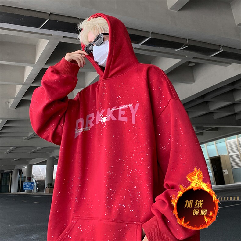 抖音得物高品质重磅全棉二开支持退换360克满天星连帽卫衣1003,男装卫衣,电商A486