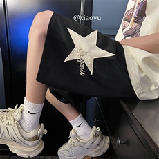 XZ616夏季新款麂皮绒星星刺绣休闲五分裤短裤TY826P45控55，男装休闲裤，星座512A（原616）
