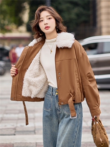 9117时尚加绒加厚派克服外套（毛领可脱卸）图片