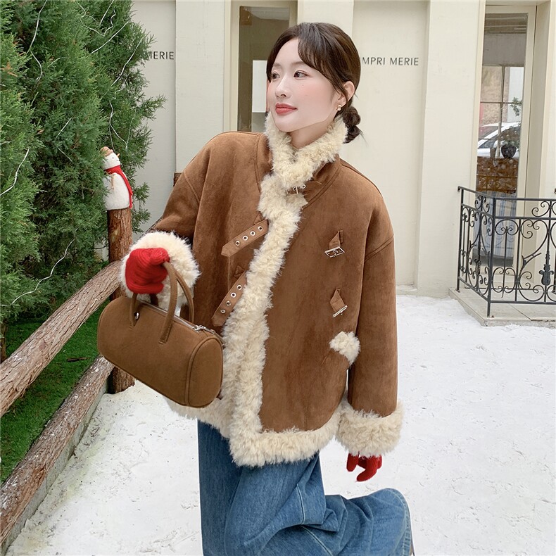 【现货】2025年新款韩系加厚皮毛一体192-668P210K298，女装皮草，浙宝192（原082）